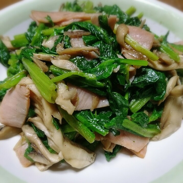 ほうれん草 舞茸 ハムのバター醤油炒め レシピ 作り方 By あやめぇ 楽天レシピ